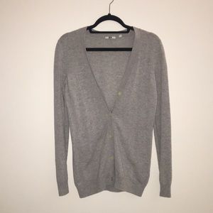 Gray Uniqlo 100% Cashmere Cardigan